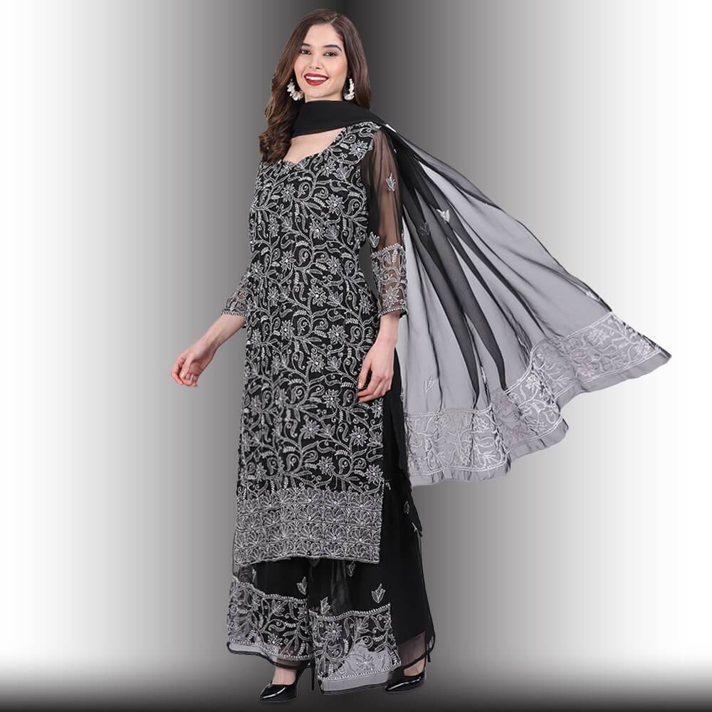 Chikankari Work Garara Dress