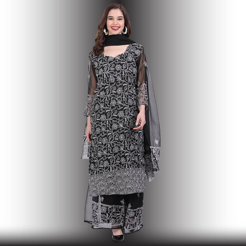 Chikankari Work Garara Dress