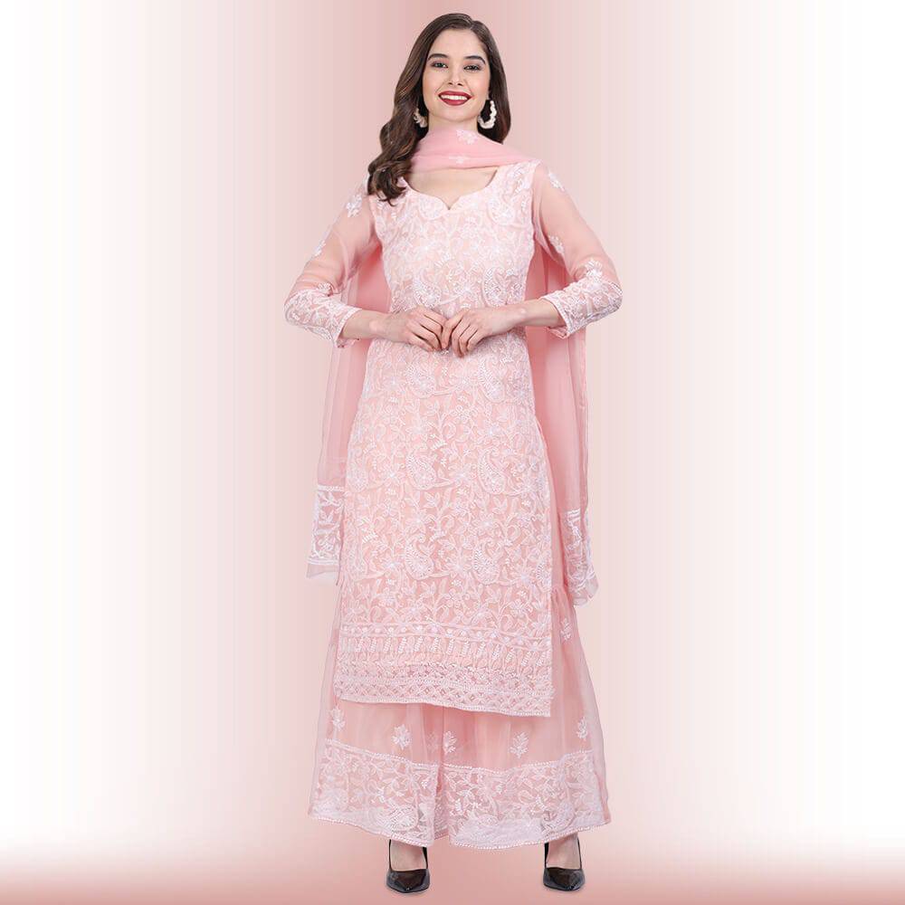 Chikankari Work Garara Dress