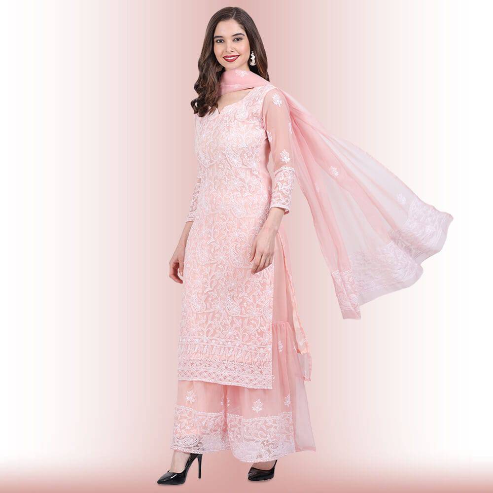 Chikankari Work Garara Dress