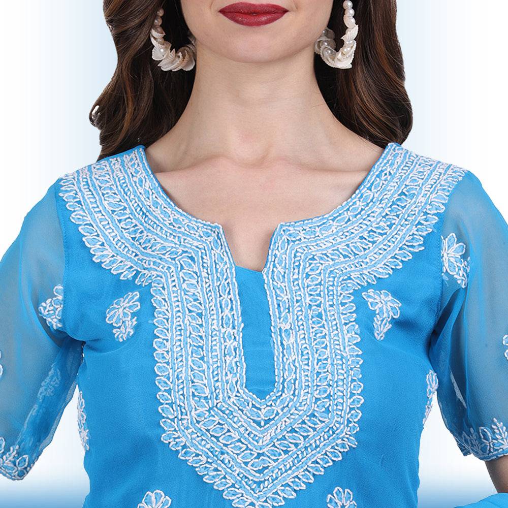 Chikankari Work Indian Dress