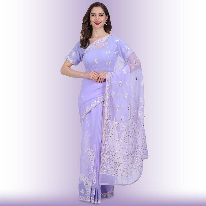 Chikankari  Work Georgette Saree