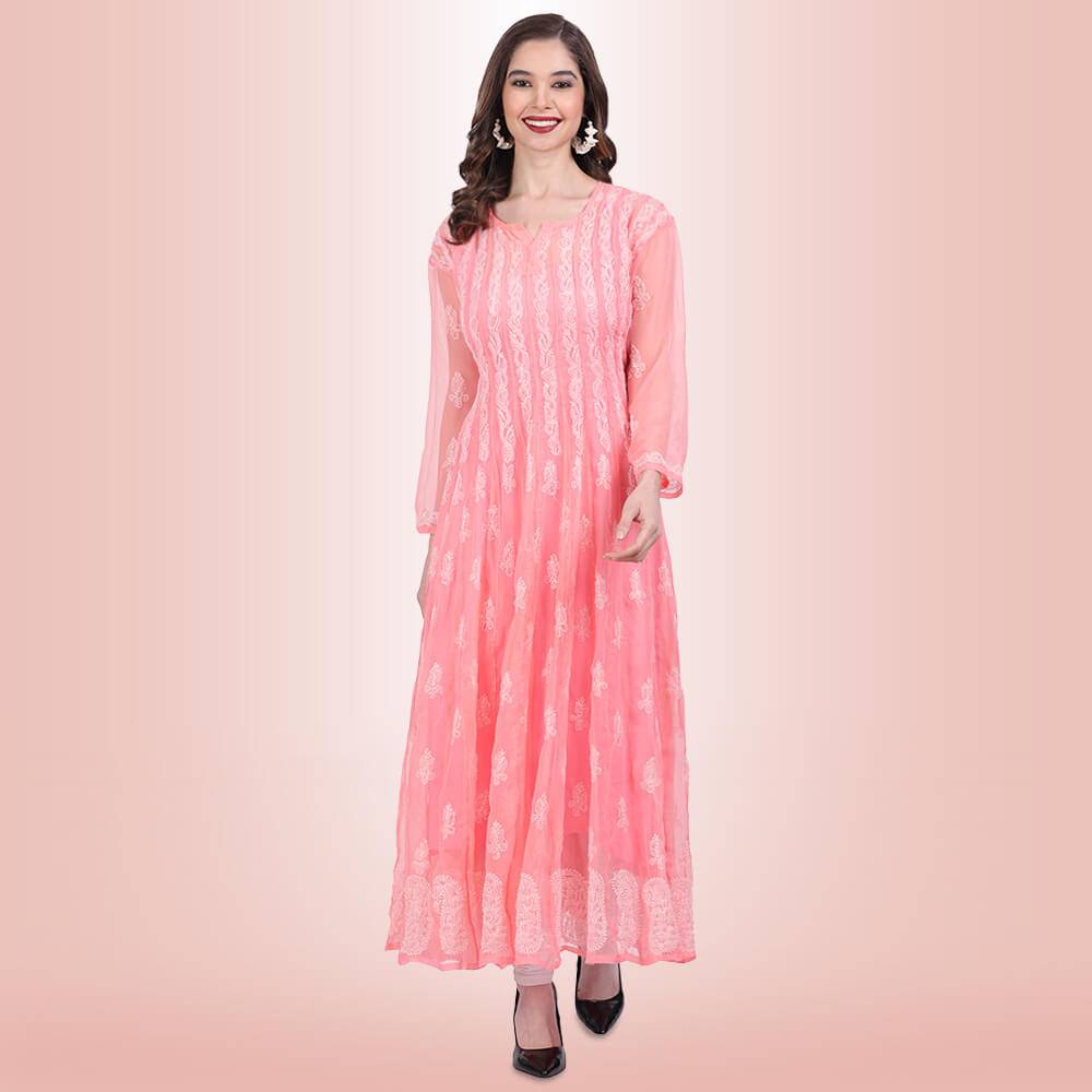 Chappan Kali Chikankari  Kurti