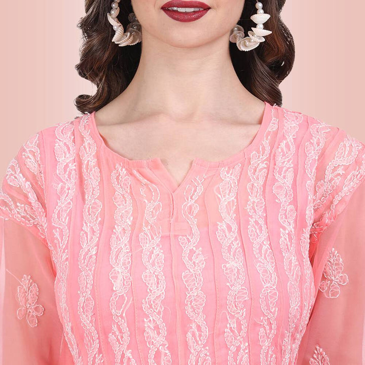 Chappan Kali Chikankari  Kurti