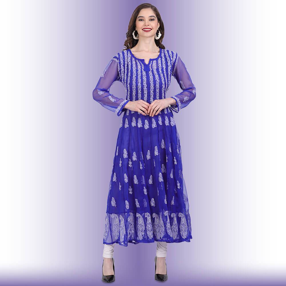 Chappan Kali Chikankari  Kurti