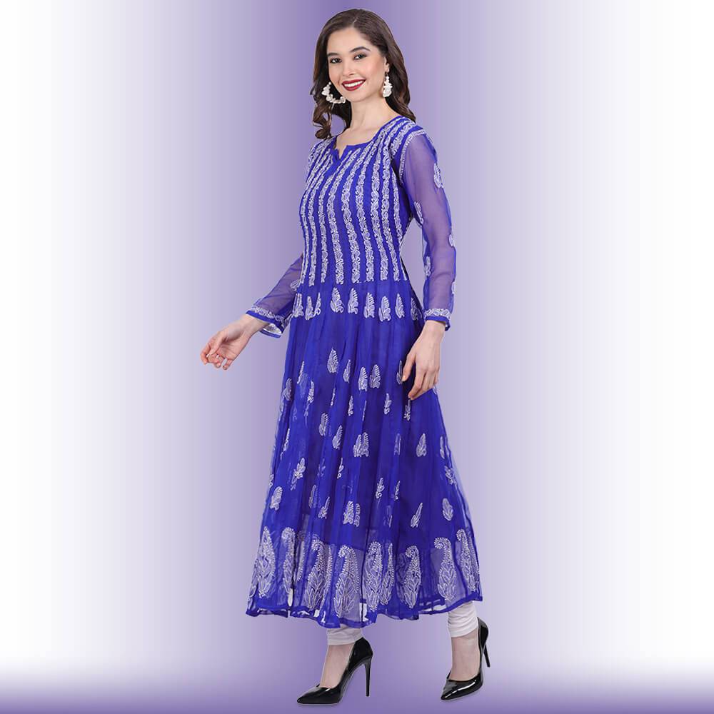 Chappan Kali Chikankari  Kurti