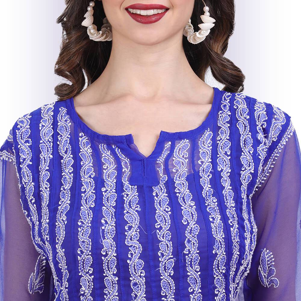 Chappan Kali Chikankari  Kurti