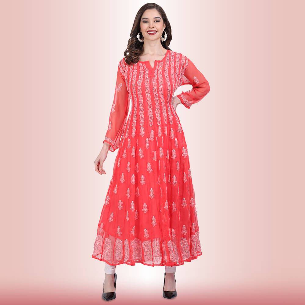 Chappan Kali Chikankari  Kurti