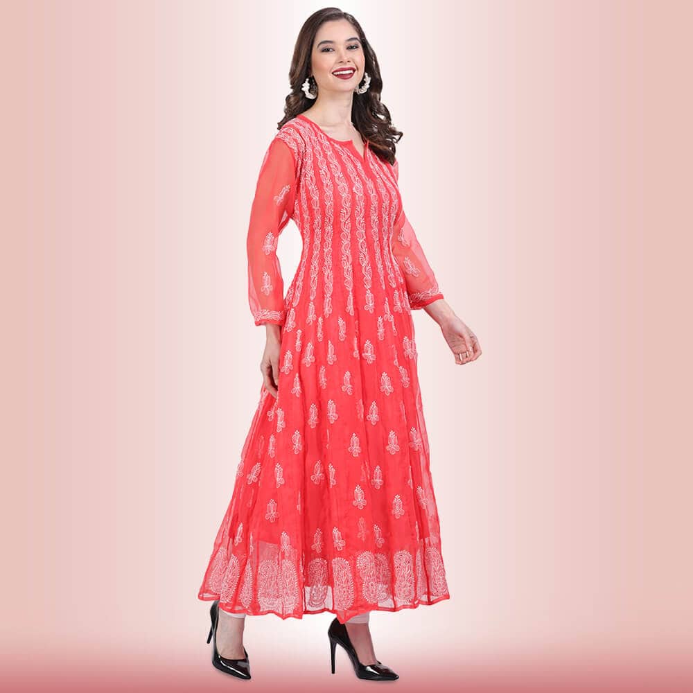 Chappan Kali Chikankari  Kurti