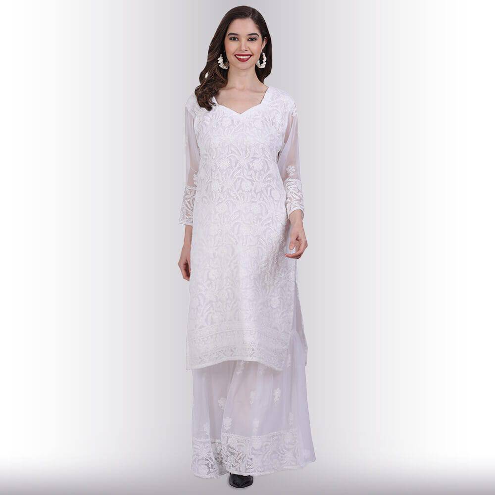 Chikankari Work Garara Dress