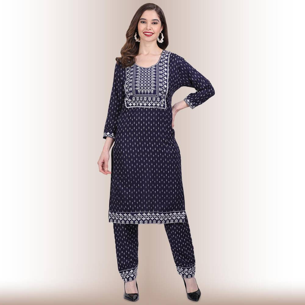 Indian Pant Suit With Resham Embroidery