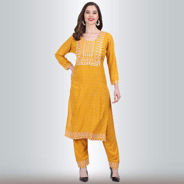 Indian Pant Suit With Resham Embroidery