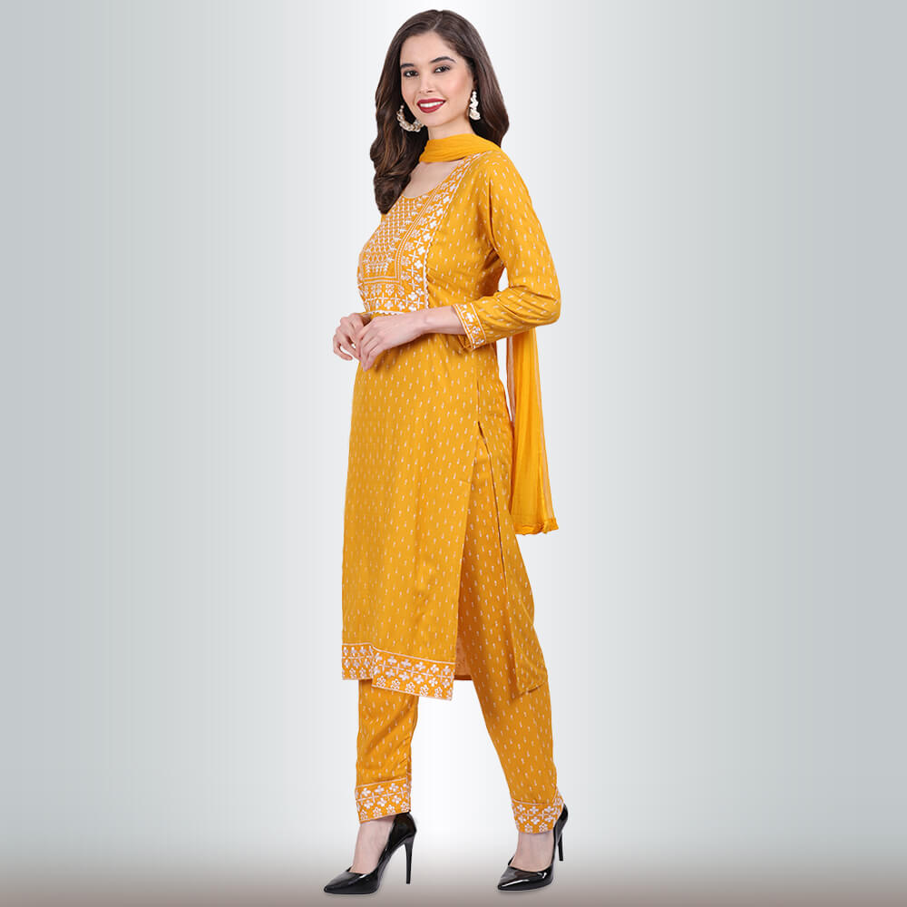 Indian Pant Suit With Resham Embroidery