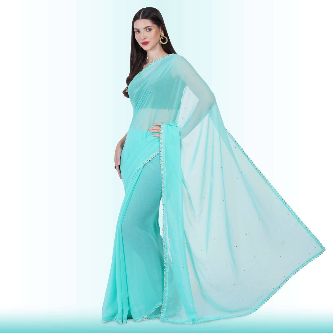 Light Green Georgette Saree