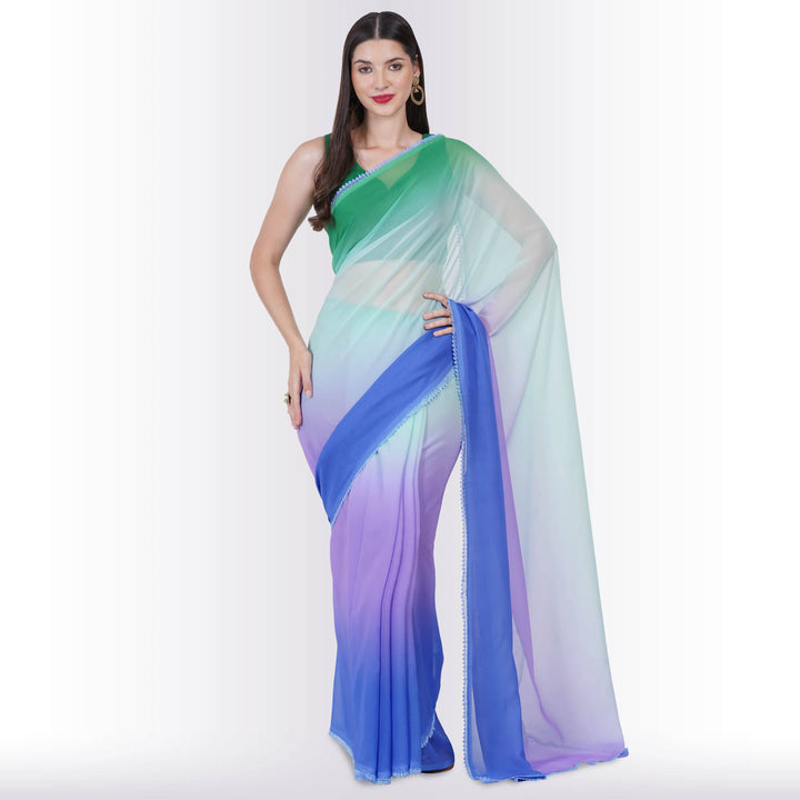 Georgette Saree in multi-color