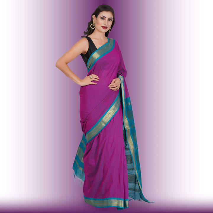 Narayanpet Cotton Silk saree in Pink