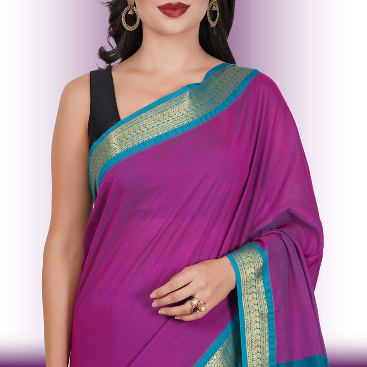 Narayanpet Cotton Silk saree in Pink