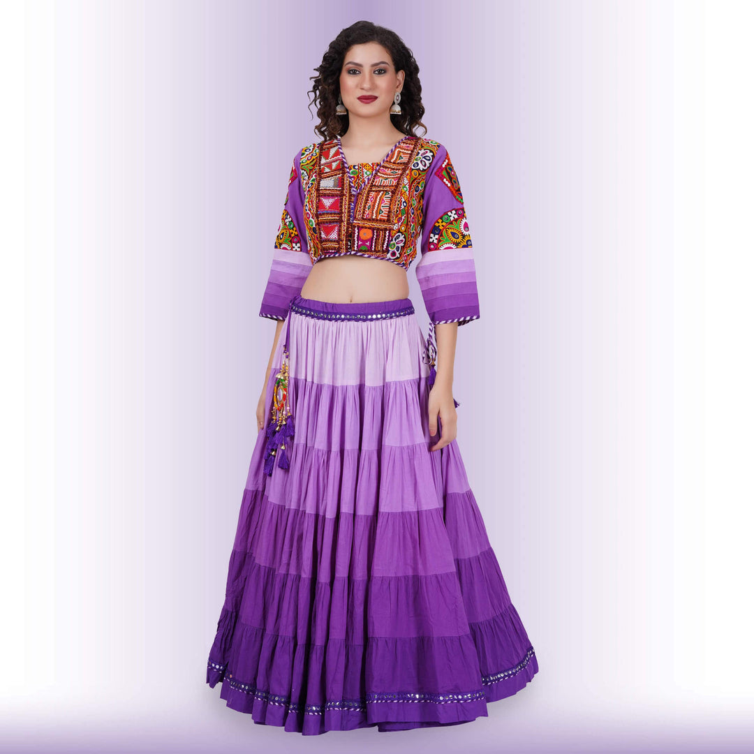 Full Flair Authentic Chania Choli - Purple