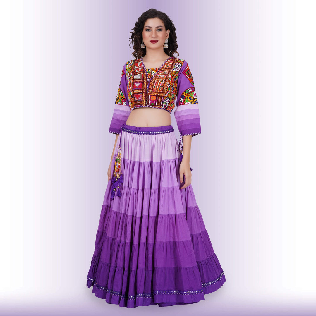 Full Flair Authentic Chania Choli - Purple