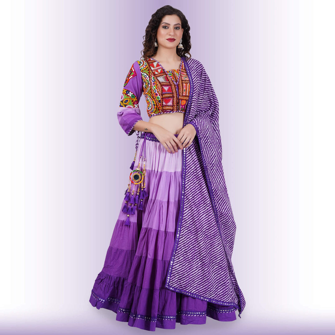 Full Flair Authentic Chania Choli - Purple