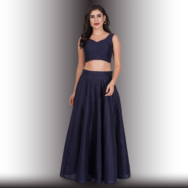 Plain Blue Lehenga