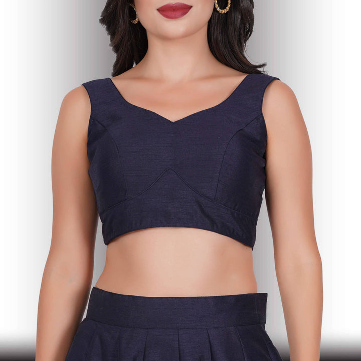 Plain Blue Lehenga - Chiro's By Jigyasa