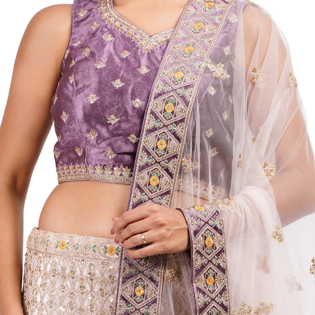 Exquisite Ombre Purple Wedding Lehenga