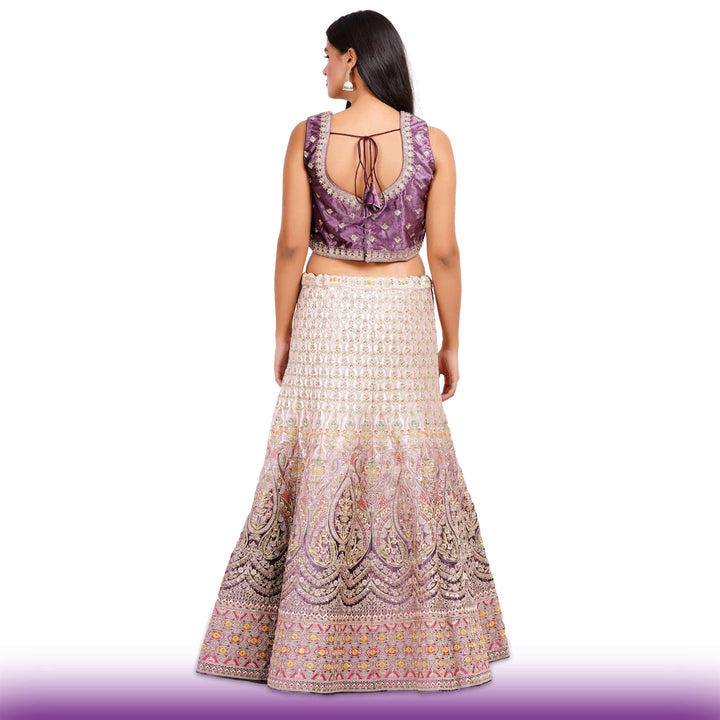 Exquisite Ombre Purple Wedding Lehenga