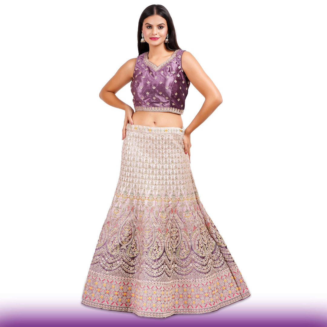 Exquisite Ombre Purple Wedding Lehenga
