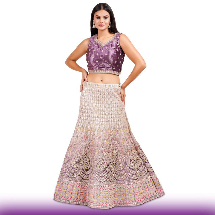 Exquisite Ombre Purple Wedding Lehenga