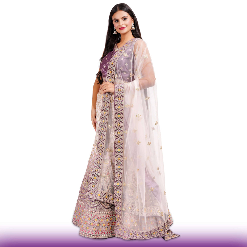 Exquisite Ombre Purple Wedding Lehenga