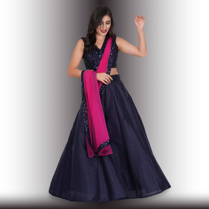 Party Wear Lehenga Choli  - Blue