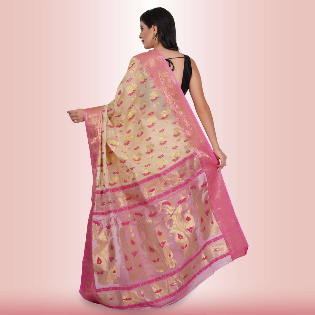 Pure Tussar Silk saree Pink