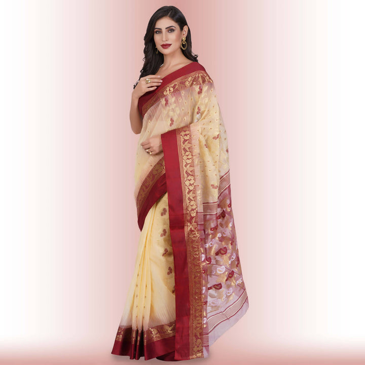 Pure Tussar Silk saree Red