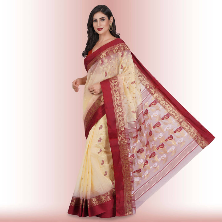 Pure Tussar Silk saree Red