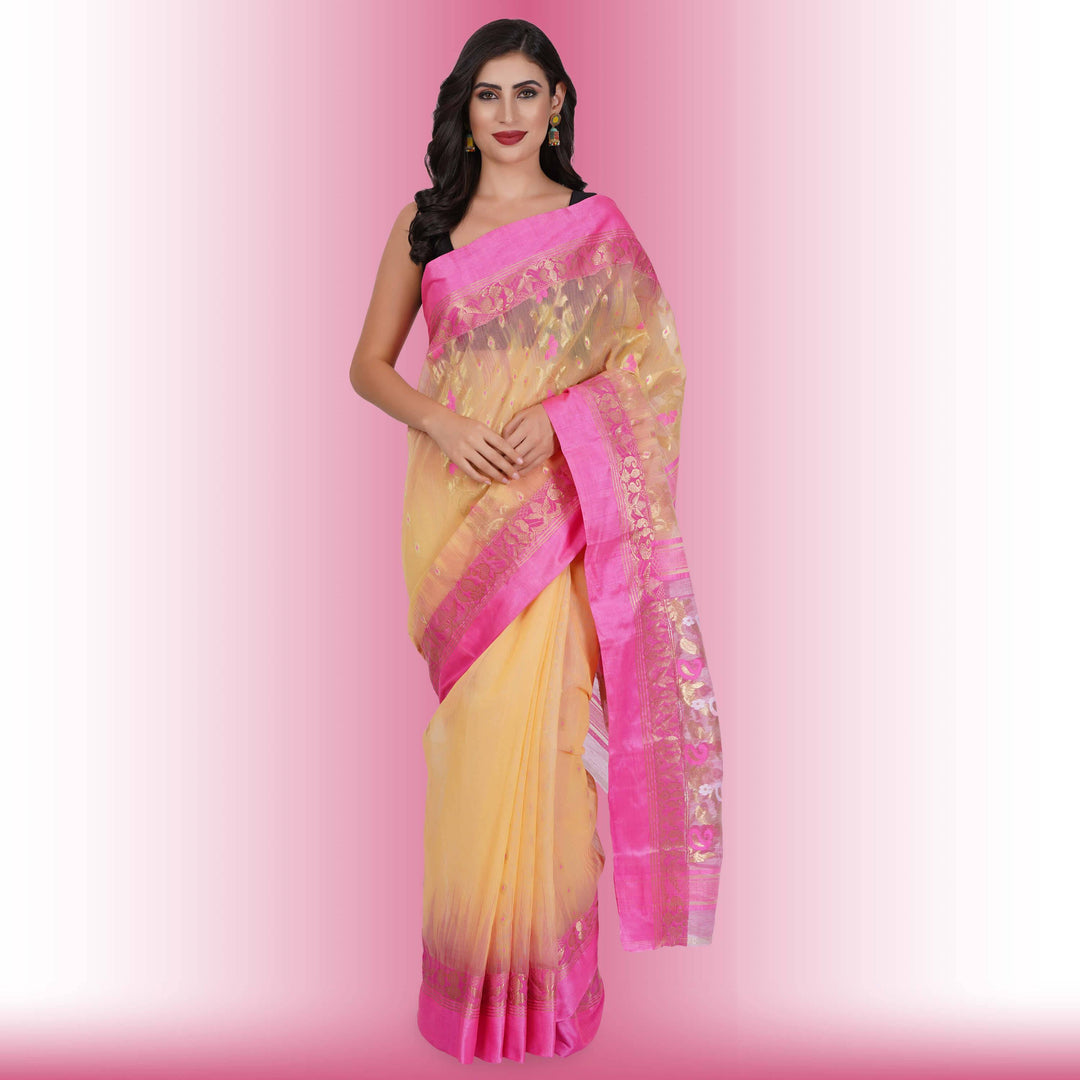 Tussar Silk Sarees with Multicolor Butti