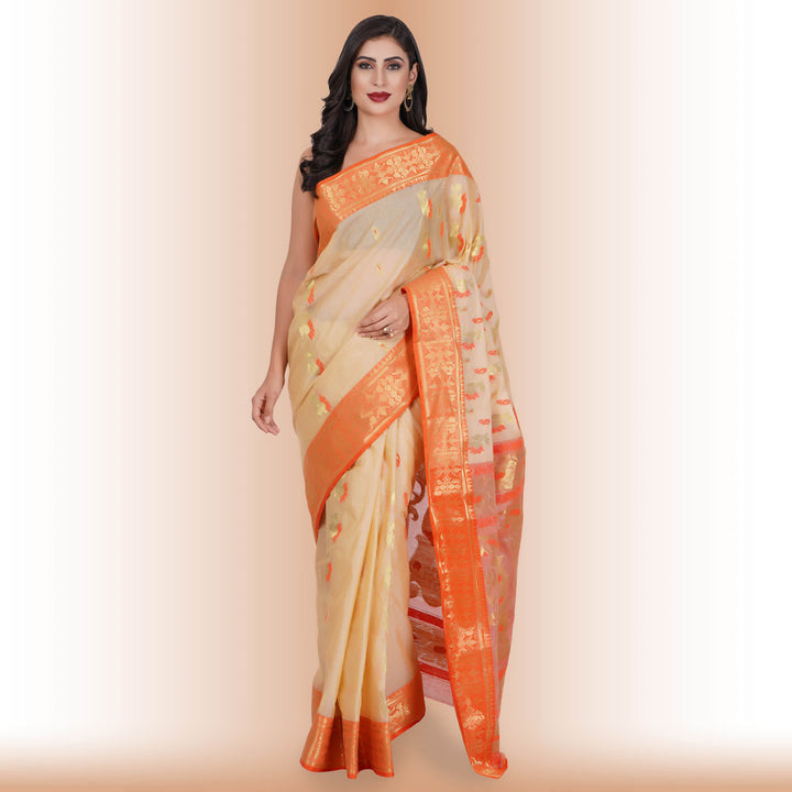 Pure Tussar Silk saree Orange