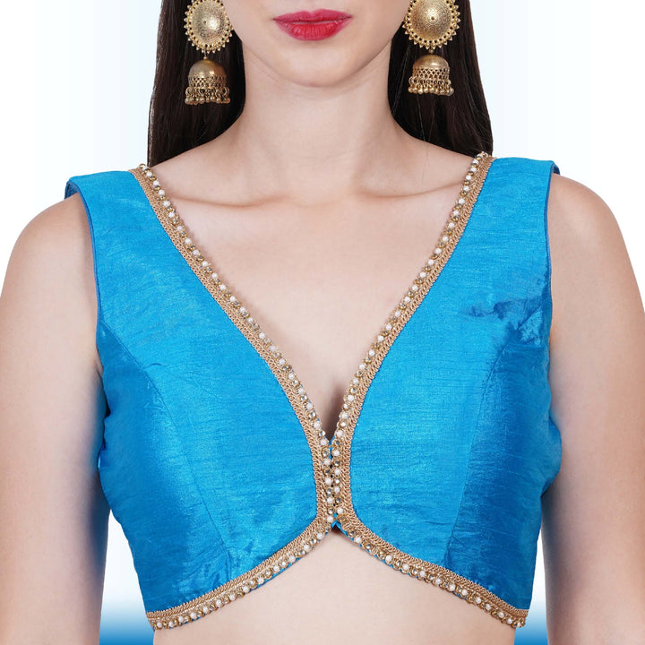 Royal Blue Brocade Lehenga