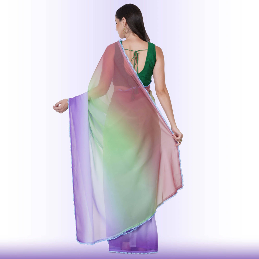 Shaded georgette Saree - Purple