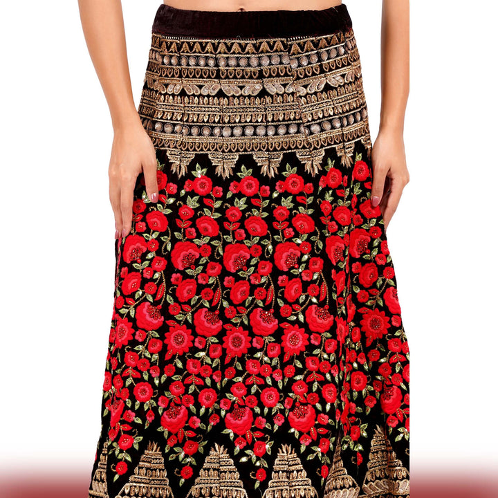Heavy Embroidered Velvet lehenga