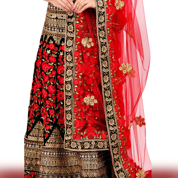 Heavy Embroidered Velvet lehenga