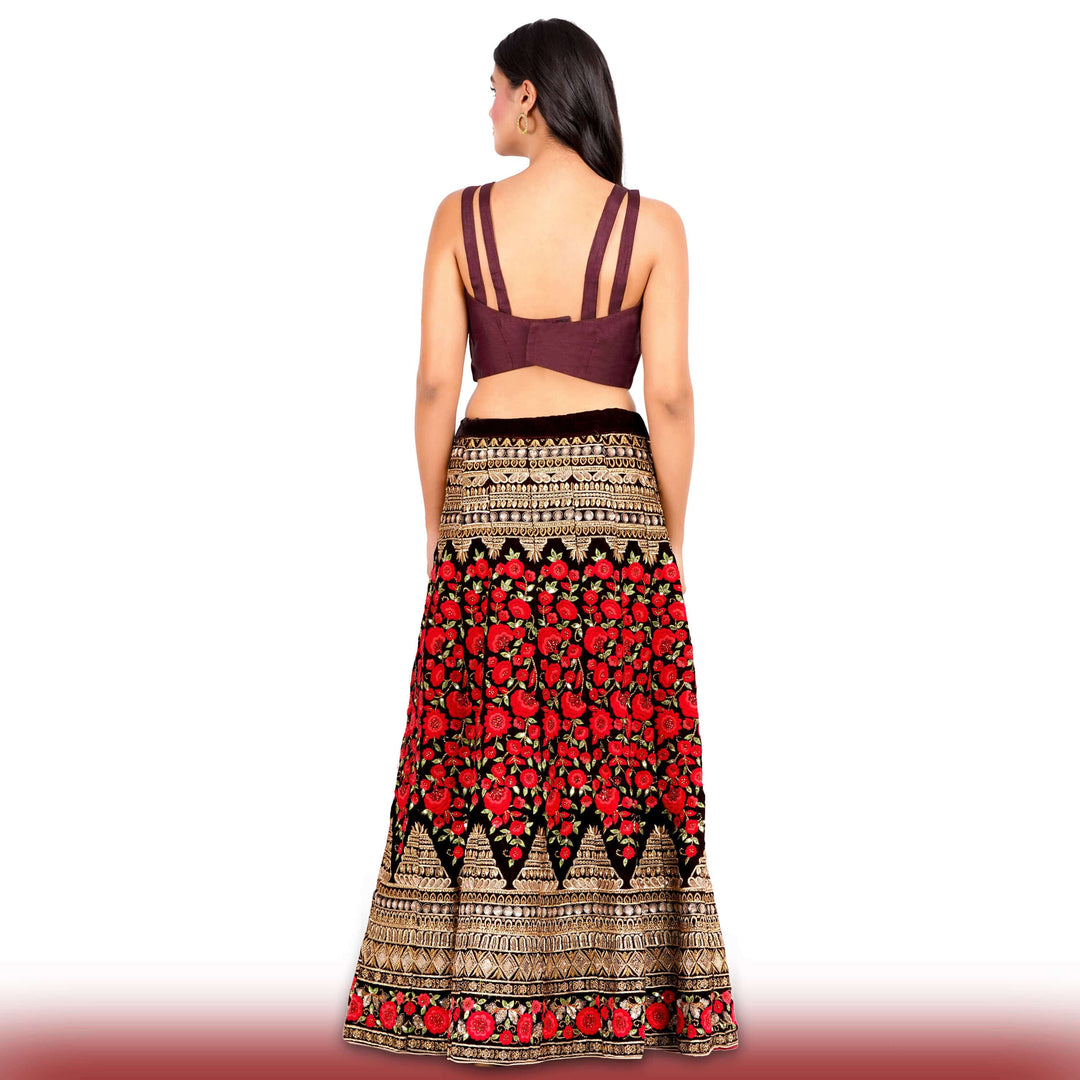 Heavy Embroidered Velvet lehenga
