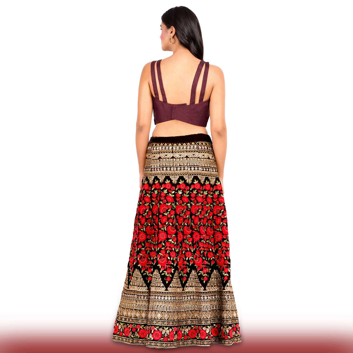 Heavy Embroidered Velvet lehenga