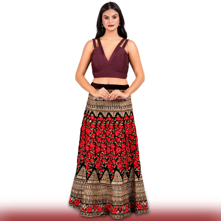 Heavy Embroidered Velvet lehenga