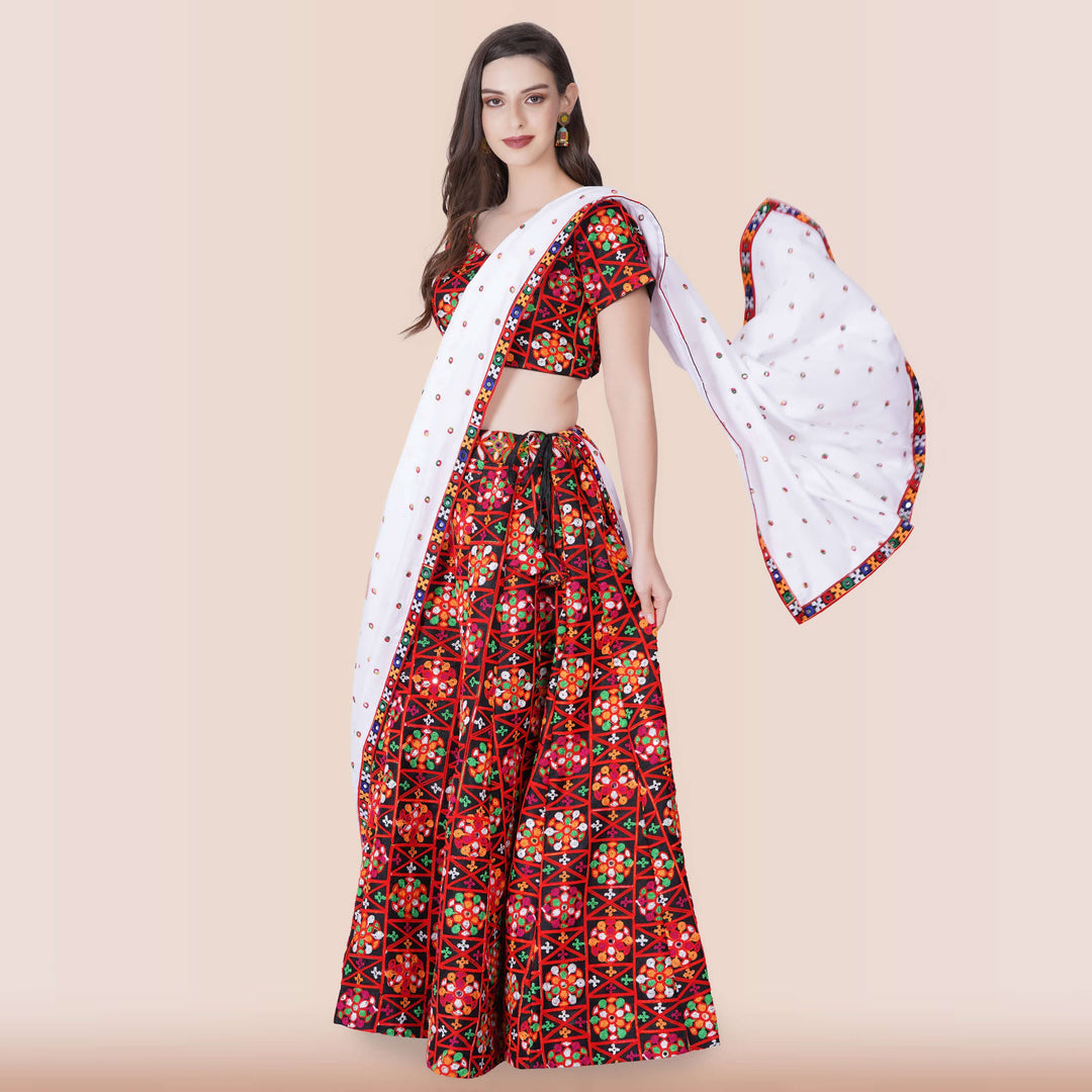 Multicolor Navratri Chania Choli - Sleeves