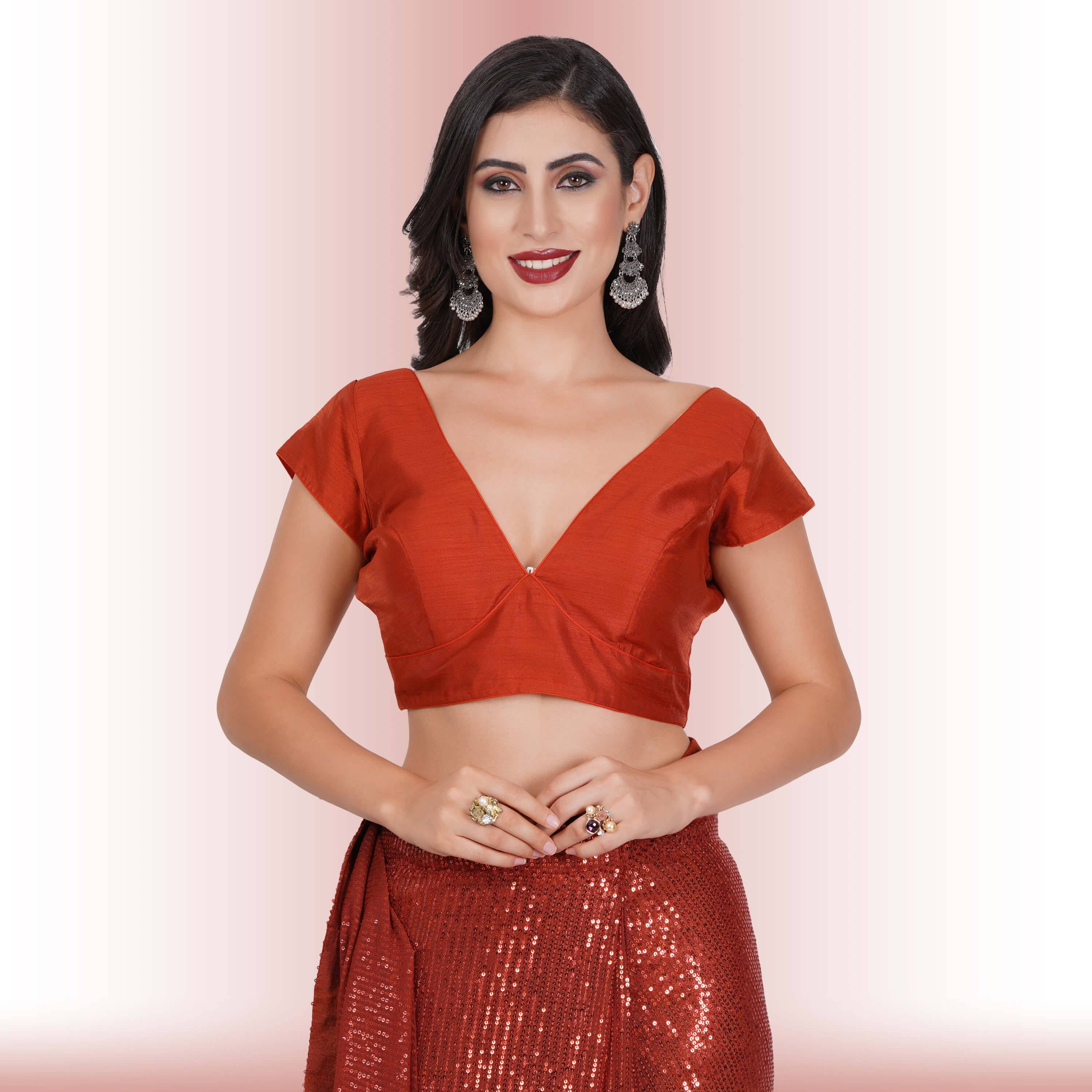 sequin blouse saree