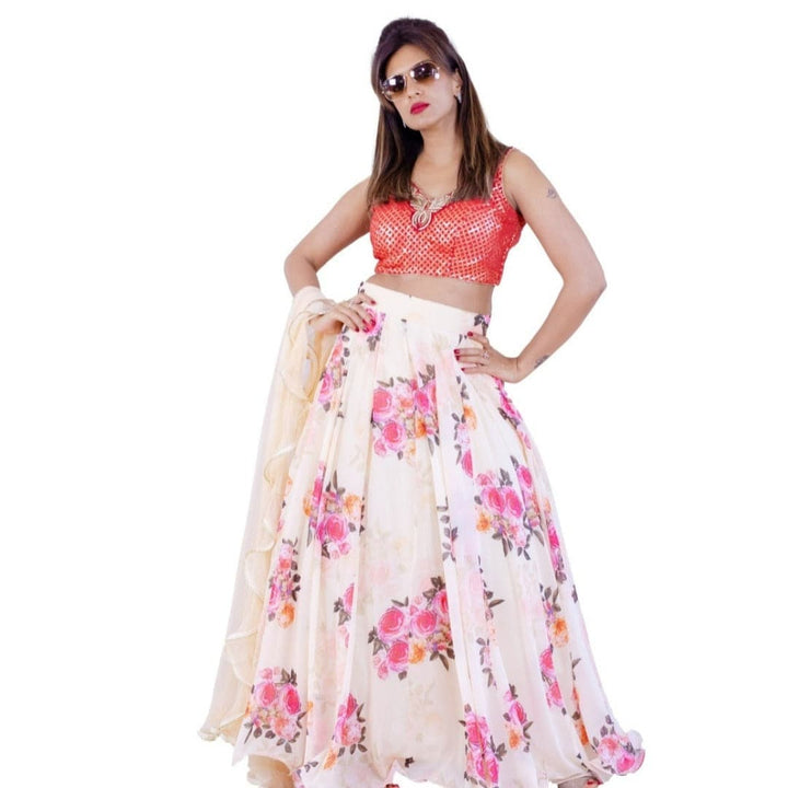 Floral design lehenga choli set