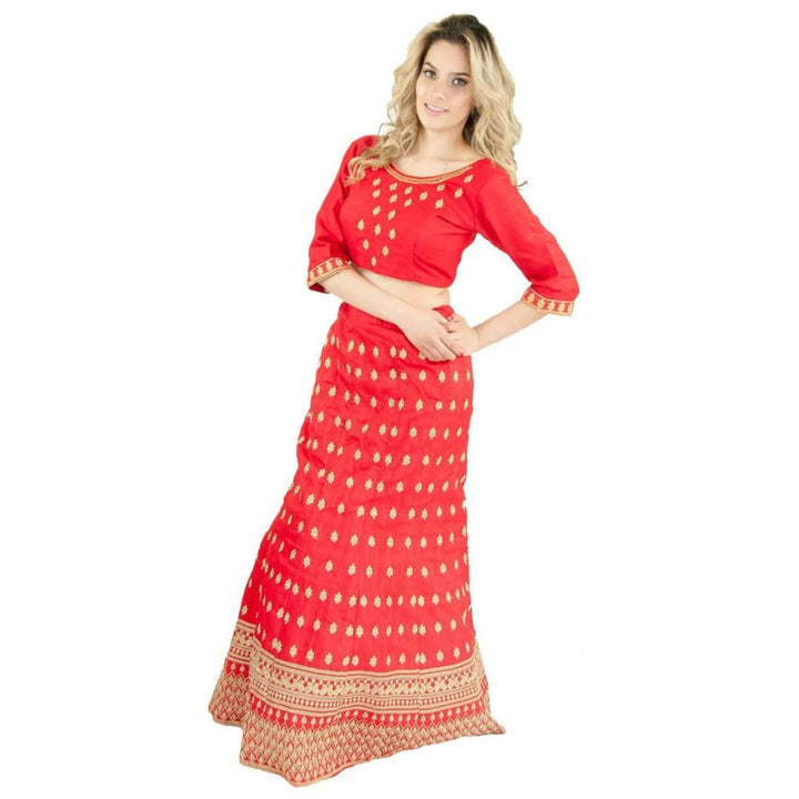 Essential Party Lehenga -Red - Chiro's By Jigyasa