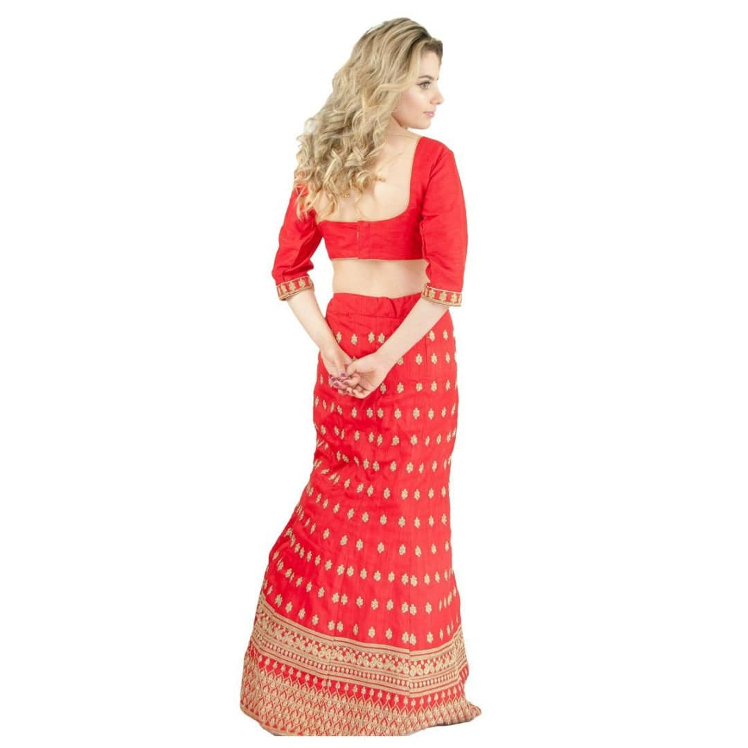 Essential Party Lehenga -Red - Chiro's By Jigyasa