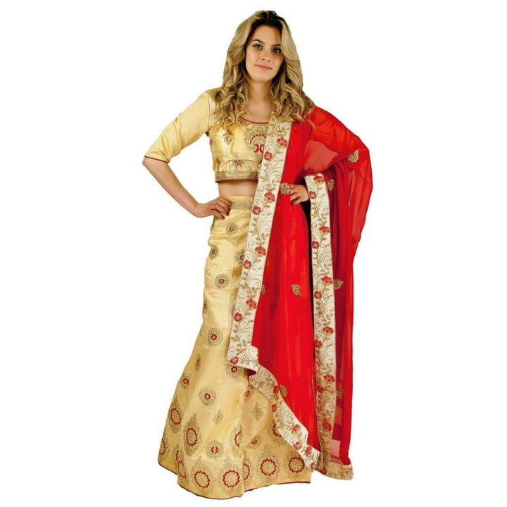 Trendsetting Party lehenga - Cream - Chiro's By Jigyasa